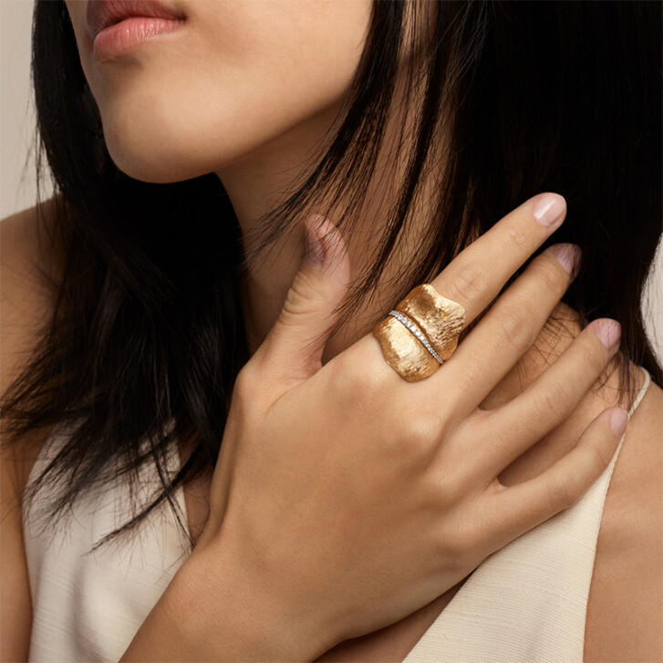 Leaves Ring 750 Gelbgold mit Brillanten