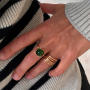 Lotus Ring No.2 750 Gelb- und Roségold mit Serpentin
