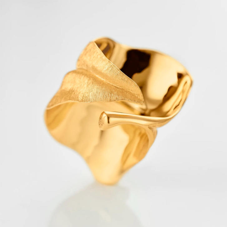 Leaves Ring 750 Gelbgold