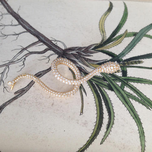 Snakes Ohrring 750 Gelbgold mit Brillanten