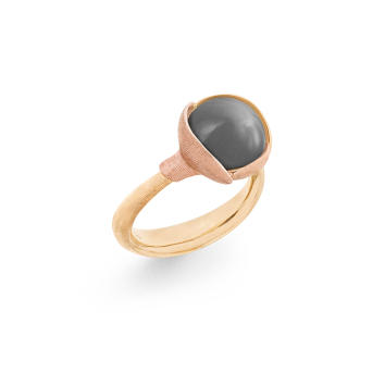 Lotus Ring No.2 750 Gelbgold mit grauem Mondstein