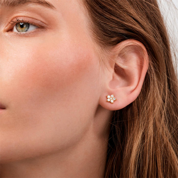 Shooting Stars Ohrstecker 750 Gelbgold groß mit Brillanten
