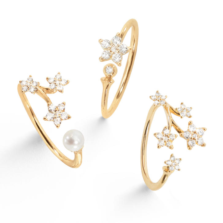 Shooting Stars Ring 750 Gelbgold mit Brillanten und Perle