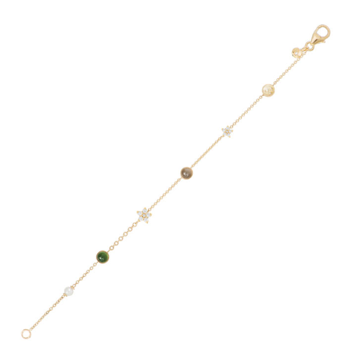 Shooting Stars Armband 750 Gelbgold mit Farbedelsteinen