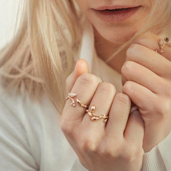 Blooming Ring Rosé- und Gelbgold mit Brillanten