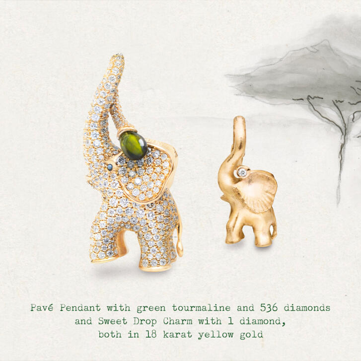 Elephant Charm 750 Gelbgold mit Brillant