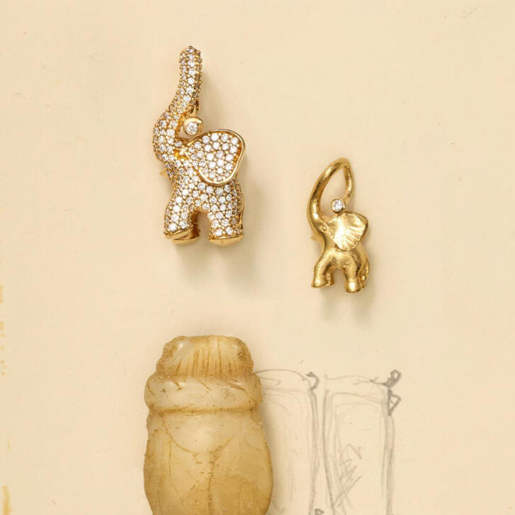 Elephant Charm 750 Gelbgold mit Brillant
