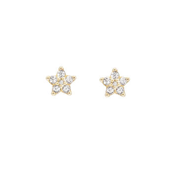 Shooting Stars Ohrstecker 750 Gelbgold mini mit Brillanten