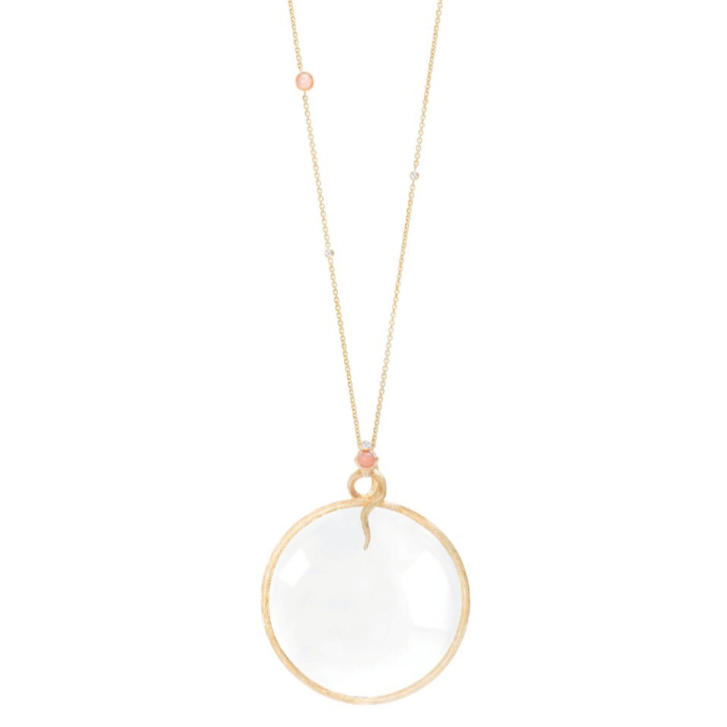 OL Collier Atelier 750 Gelbgold mit Brillanten und blush Mondstein