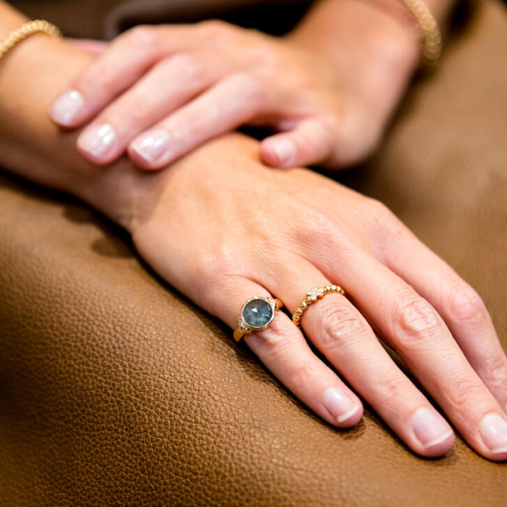 Bron Joy X Ring 750 Roségold mit weißen Brillanten