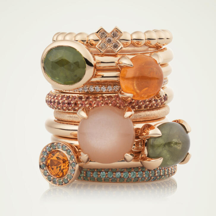 Bron Joy X Ring 750 Roségold mit weißen Brillanten