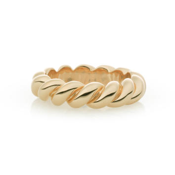 Bron Stax Kordel Ring 5,5 mm 750 Gelbgold