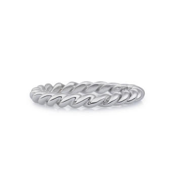 Bron Stax Kordel Ring 2,8 mm 750 Weißgold