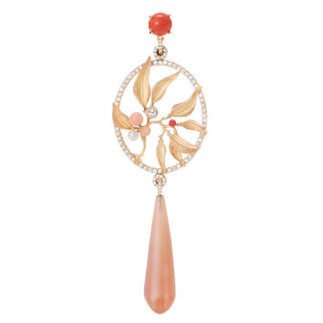 Dream Catcher Ohrring 750 Gelbgold mit Brillanten und...