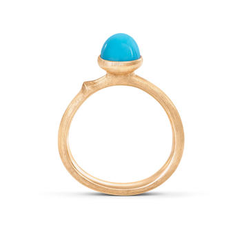 Lotus Tiny Ring 750 Gelbgold mit Türkis