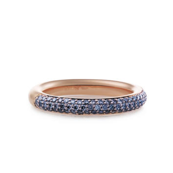 Bron Stax Ring 3,3 mm 750 Roségold mit Saphiren