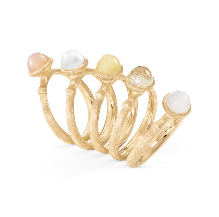 Lotus Tiny Ring 750 Gelbgold mit Perle
