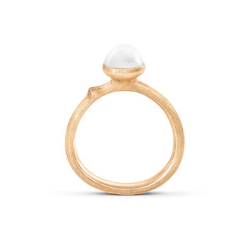 Lotus Tiny Ring 750 Gelbgold mit Perle