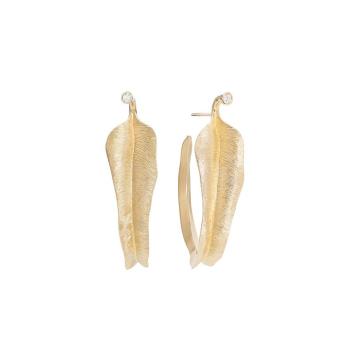 Leaves Creolen 750 Gelbgold mit Brillanten