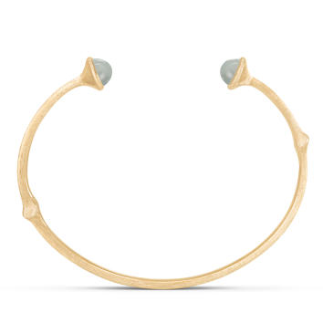 Nature Armreif 750 Gelbgold mit Aquamarin