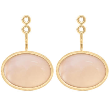 Lotus Ohrring Einhänger 750 Gelbgold mit Blush...