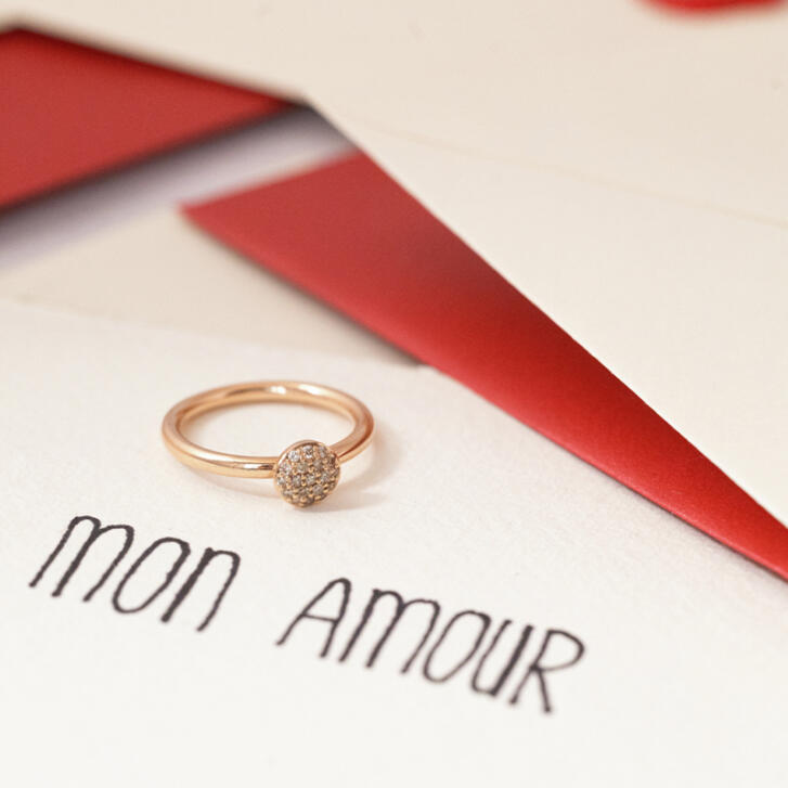Bron Stardust Ring 750 Roségold mit champagnerfarbenen Brillanten