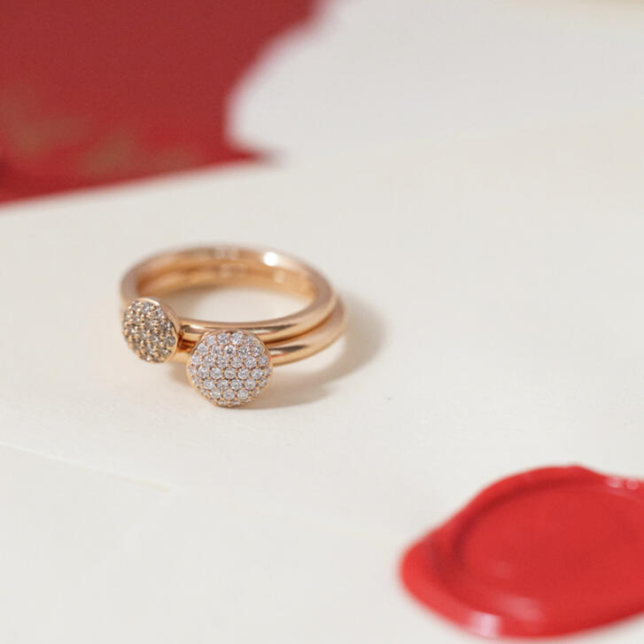 Bron Stardust Ring 750 Roségold mit champagnerfarbenen Brillanten
