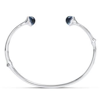 Nature Armreif 750 Weißgold mit London Blue Topas