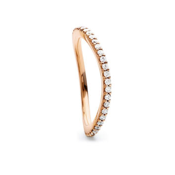 Love Band Ring gebogen 750 Roségold mit Brillanten