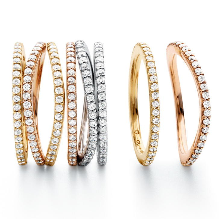 Love Band Ring gebogen 750 Gelbgold mit Brillanten