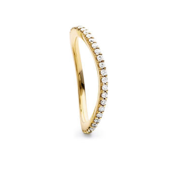 Love Band Ring gebogen 750 Gelbgold mit Brillanten