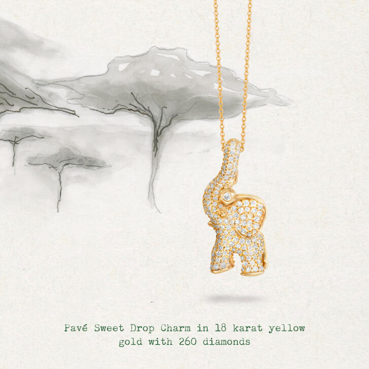 Elephant Charm 750 Gelbgold mit Brillanten