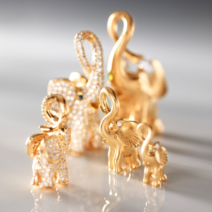 Elephant Charm 750 Gelbgold mit Brillanten