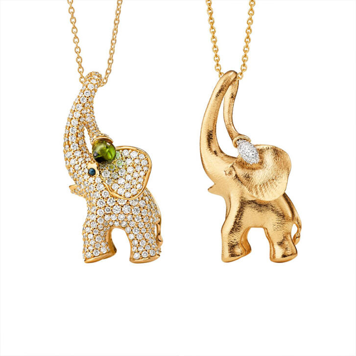 Elephant Anhänger 750 Gelbgold mit Brillanten