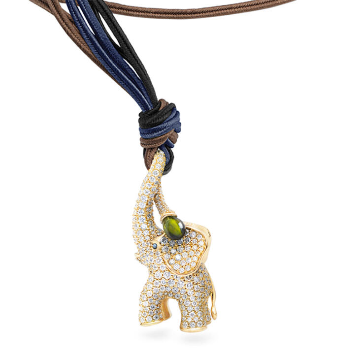 Elephant Anhänger 750 Gelbgold mit Brillanten