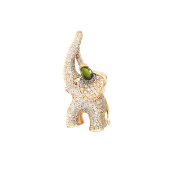 Elephant Anhänger 750 Gelbgold mit Brillanten
