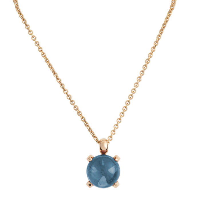 Bron Catch Anhänger 750 Roségold mit London Blue Topas