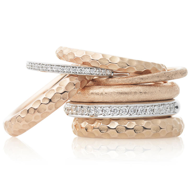 Bron Stax Memoire Ring 2 mm 750 Weißgold mit Brillanten