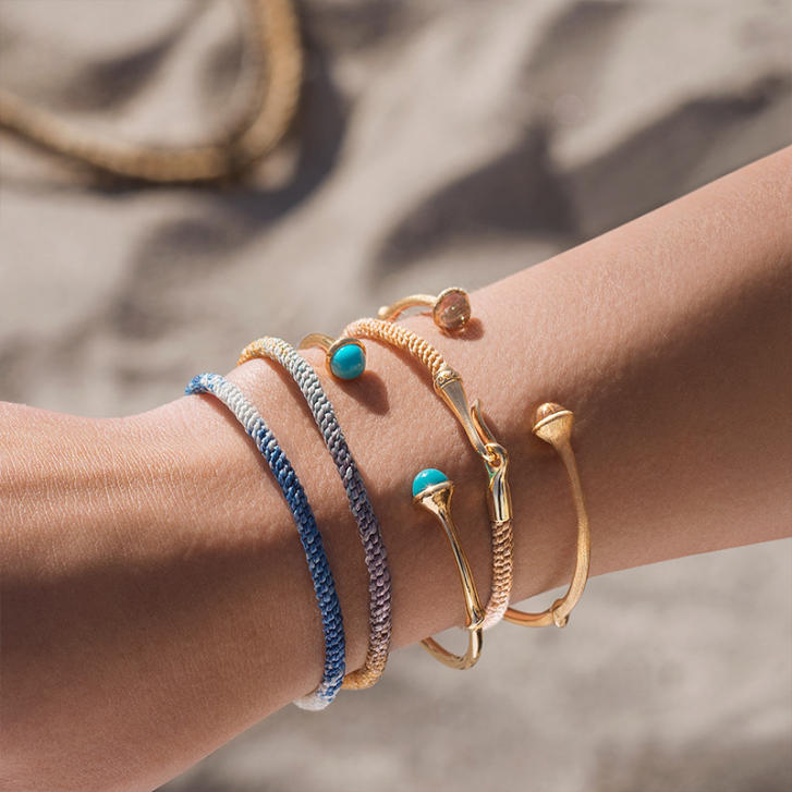Life Armband 3 mm Cornflower 750 Gelbgold