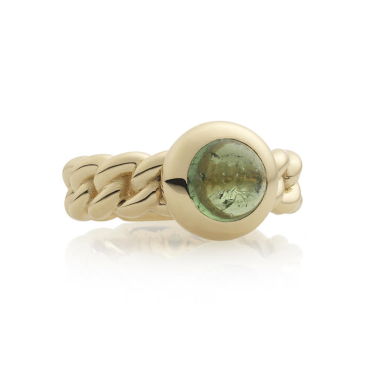 Bron Classico Ring 750 Gelbgold mit grünem Turmalin