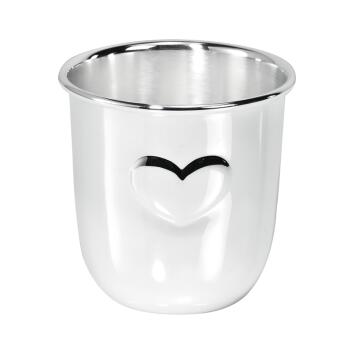 Becher Herz versilbert