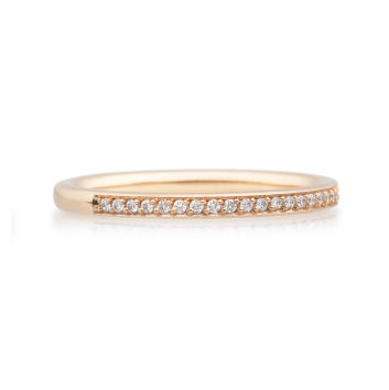 Bron Stax Memoire Ring 2 mm 750 Gelbgold mit Brillanten