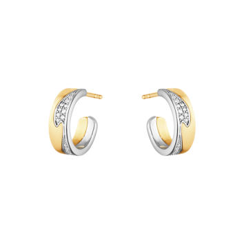 Fusion Creolen klein 750 Gelb- und Weißgold  mit...