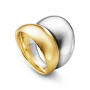 Curve Ring 925 Silber und 750 Gelbgold