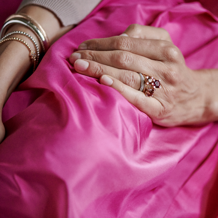 Bron Stax Ring 3,3 mm 750 Roségold mit Brillanten