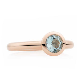 Bron Sushi Ring 6 mm 750 Roségold mit Aquamarin