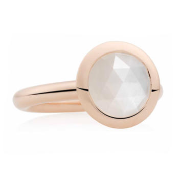 Sushi Ring 750 Roségold mit weißem Mondstein