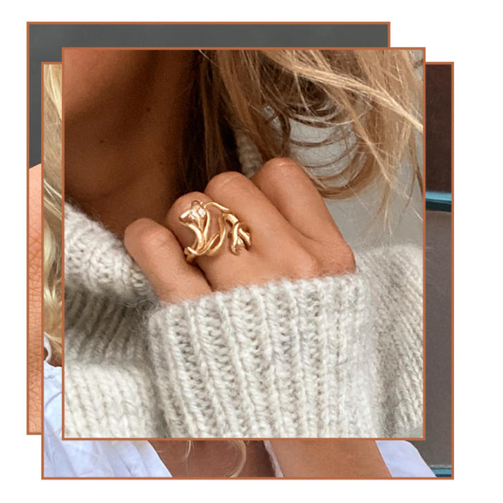 Snakes Ring Medusa 750 Gelbgold mit Brillanten