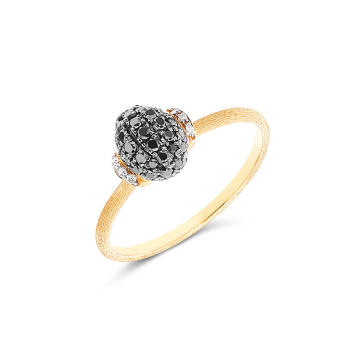 Dancing Mystery Black Ring 750 Gelbgold mit schwarzen...