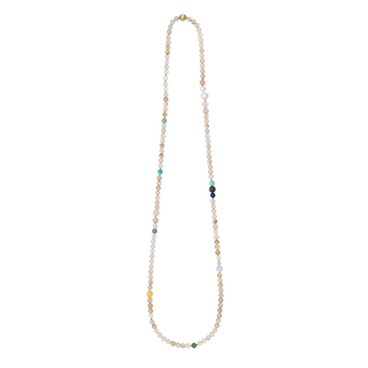 OL Design Collier mit Farbedelsteinen 80 cm, ohne Schließe
